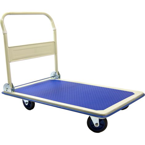 Wolf 300kg Heavy-Duty Platform Cart, Tubular Steel Frame, Blue PVC Deck, 125mm Wheels (1/5)