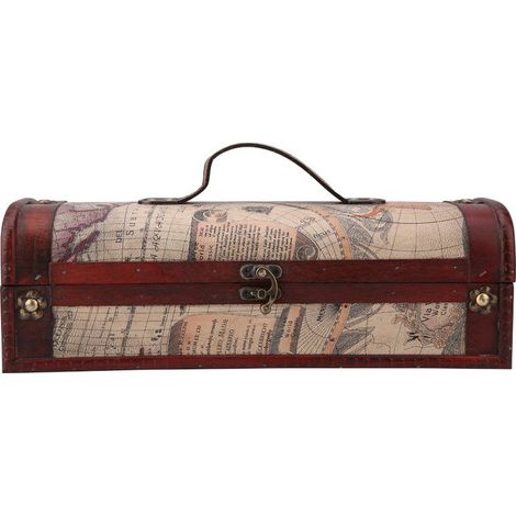 Vintage Geschenkbox aus Holz für Rotwein- oder Champagnerflaschen – Geschenkset für Hochzeiten/Jubiläume (1/5)
