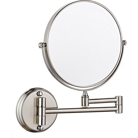 Miroir de courtoisie mural double face, pliable et pivotant, grossissement x3 (1/5)