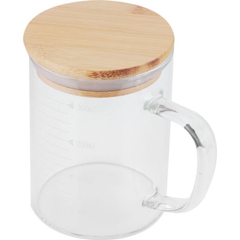 350-ml-Messbecher aus Borosilikatglas mit Deckel, hitzebeständig, für Hotel, Restaurant, Zuhause (1/5)