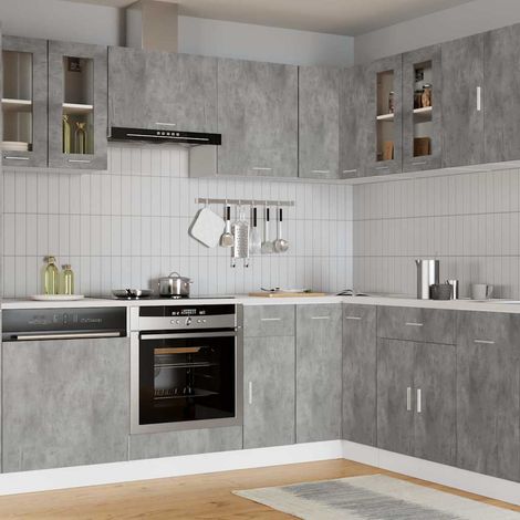 vidaXL Vitrina colgante "Lyon" de, gris hormigón, 60x31x60 cm, madera de ingeniería (1/5)