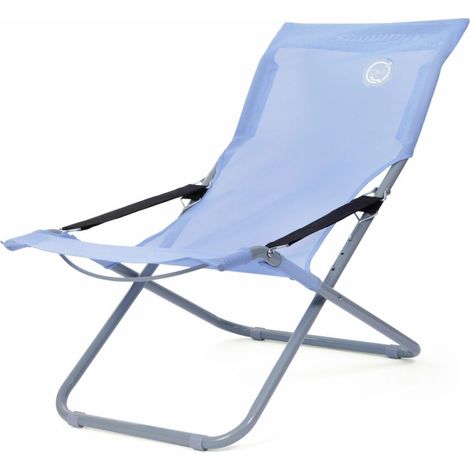 Fauteuil de jardin pliable 3 positions – Revêtement textilène – Structure acier époxy – Dimensions 94 x 102 x 62 cm – Couleur bleu – O'Sun