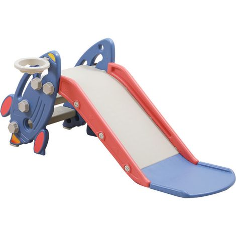 Toboggan pour tout-petits en plastique multifonctionnel, sûr et facile à ranger, pliable, pour l'intérieur et l'extérieur (bleu) (1/5)