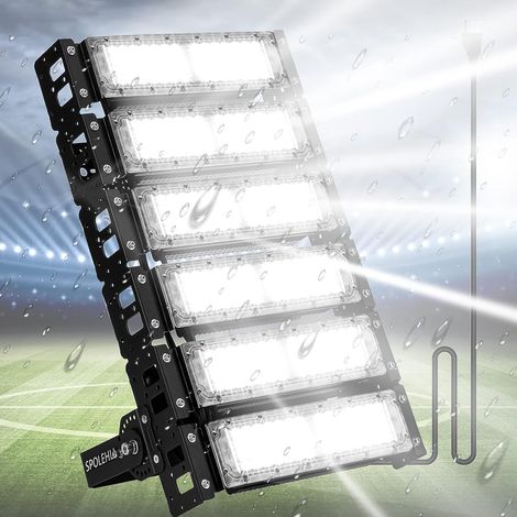 Projecteur de stade LED 300W 39000lm 6500K Stadium Flood Light IP66 étanche AC100-265V pour stade, aire de jeux, quai, place, éclairage de zone extérieure (1/5)