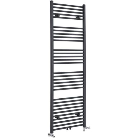 Hudson Reed Neva - Sèche-Serviettes Design Mixte Moderne - Raccordement Central - Anthracite - 178.5 cm x 60 cm