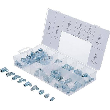 Assortiment de Graisseurs 110 pcs - Lubrification Facile et Polyvalente, - D-Work (1/5)