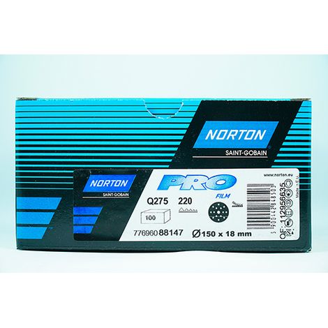 NORTON PLATTEN PRO FILM Q275 P220 Durchmesser 150 mm große Stücke 100