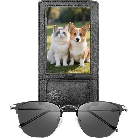 Sonnenblendenhalterung mit Fotoclip, 2-in-1-Magnetaufbewahrung für Brille und Autofotos – Sonnenblenden-Organizer für Brille, kompatibel mit LKWs, PKWs, SUVs, Limousinen und anderen Fahrzeugen (1/5)