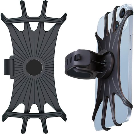 Support Téléphone Vélo Moto Universel, Rotation 360°, 4.5-7 Pouces Porte Téléphone Vélo pour Smartphones, Compatible Trotinette Électrique, VTT, Scooter, Moto Sportive (1/5)