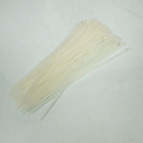 100 collier de serrage cranté nylon blanc 2.5x200 pour auto moto (1/3)