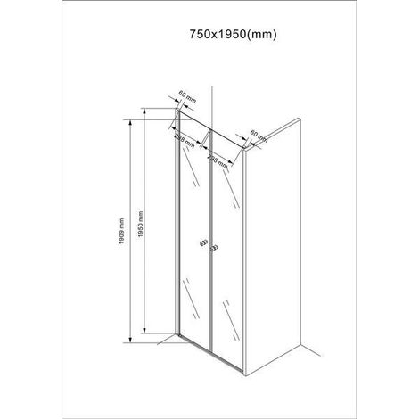 BuyLando Maja 75x195 cm Duschtür Nischdusche Klarglas