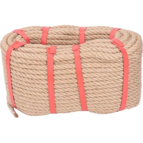 Ficelle de Jute 50M de longueur, corde multi-brins, accessoire artisanal de bricolage, décoration de la maison, 10mm/0,39 pouces (1/5)