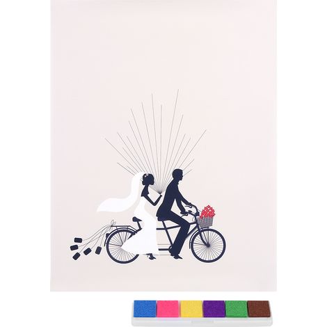 Hochzeitsleinwand mit Fahrradmotiven – Kreative DIY-Idee für die Zeremonie (1/5)