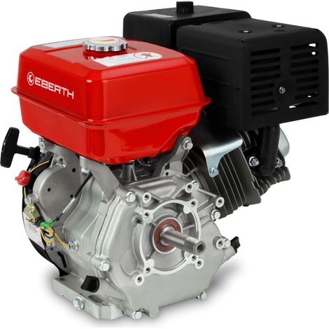Eberth – Moteur thermique essence 13 CV 389cc arbre 25,4mm fileté – Démarrage par traction – Système de refroidissement par ventilateur