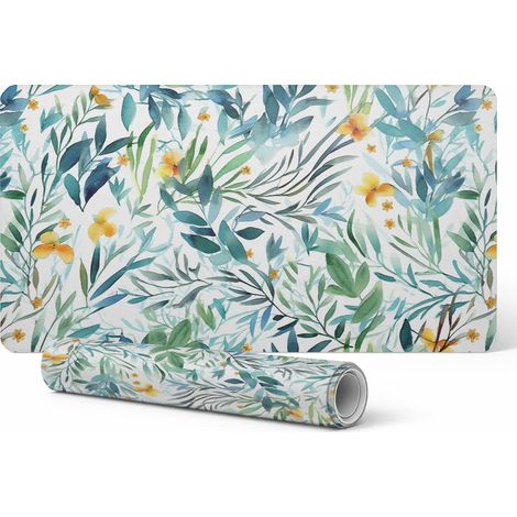 Sous-tapis de protection universel pour table et comptoir, motif plantes aquarelle, 90 x 45 cm (1/5)