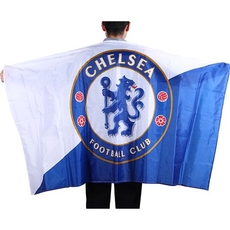 Drapeau Real Madrid Coupe du Monde 2022, 100% polyester, dimensions 86x135 cm, fanion Chelsea, bannière double face pour supporters, tissu résistant, décoration murale stade, livraison rapide. (1/4)