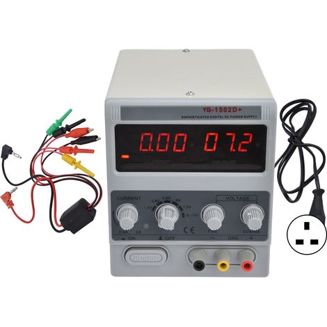 Alimentation DC réglable 3 chiffres 1502D+ 15V 2A pour tests DIY, bloc secteur stabilisé à découpage (prise UK 220V) (1/5)