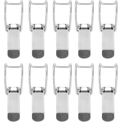 Hasp - 10 Pièces Fer Nickelé - Pour Valises Coffres Portes Boîtes - Fixation À Levier (1/5)