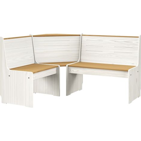 vidaXL Panca Angolare REINE 151 cm in Legno di Pino ambra e Bianco