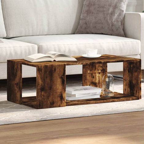 vidaXL Table basse chêne fumé 89,5x48x30 cm bois d'ingénierie (1/5)