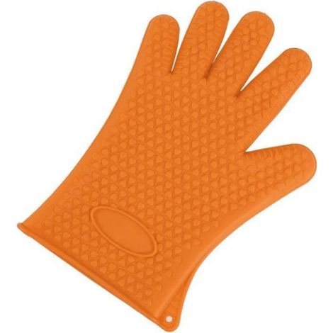 Manique,Silicone BBQ résistant à la chaleur gants four grille porte Pot cuisine cuisson mitaines 1 Pc HG99 - Type Orange (1/5)