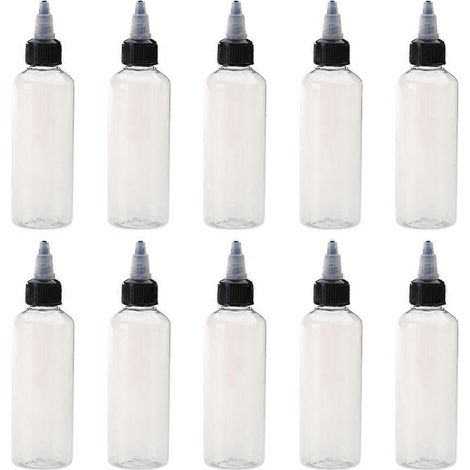 Lot de 10 flacons souples carrés à bouchon pointu pour huile et sauce