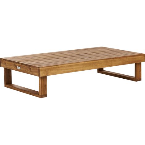 Mesa de centro de jardín de madera de acacia certificada 110 x 60 cm madera clara Marettimo