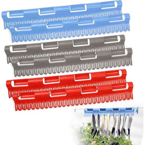 Ensemble de 6 cintres à chaussettes Ynkkvre – Cintres de séchage antidérapants en 3 couleurs – Accessoire gain de place pour portant à vêtements (1/5)