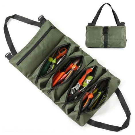 Sac à Outils Enroulable en Toile, Trousse a Outils-Multifonctionnel Portable, Sac Outilss, Pour Siège Arrière et Porte-Outils à Suspendre, SSac à Roulettes pour Outilss, Trousse à Outils Vide (1/4)
