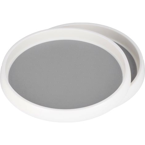 Plateau Tournant de Rangement Antidérapant, 2 Pièces Petit Format pour Épices et Organisateur de Cuisine Rotatif Multifonction