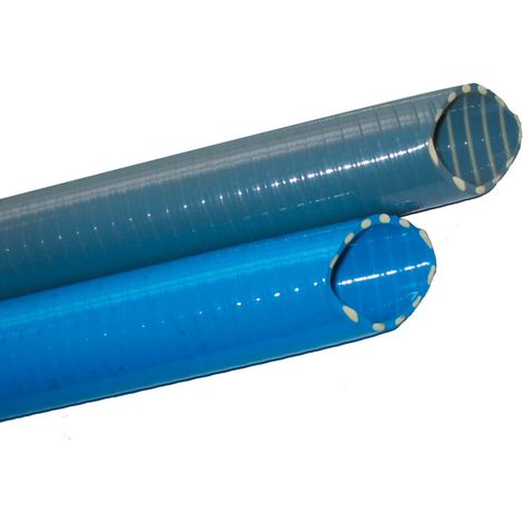 Tuyau souple PVC renforcé pour piscine – Ø50 mm – 25m – 5 bar – Raccords PVC pression – Spirale rigide intégrée – Gris – Alfaflex