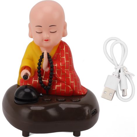 Statuette Petit Moine Bouddhiste avec USB, LED et Musique - Décoration Voiture ou Maison (1/5)