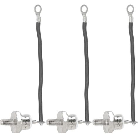 Lot de 3 diodes redresseuses pour générateur diesel professionnel, avec câble pour générateur diesel 40 A, polarité négative (noir). (1/5)