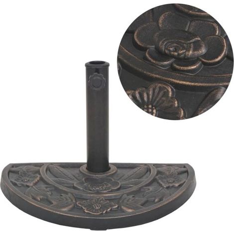Pied de parasol semi-circulaire en résine bronze, 9 kg (1/2)