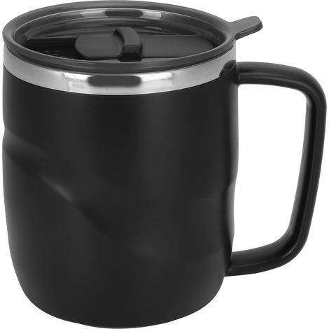 Tasse Isotherme En Acier Inoxydable 400ml Couvercle Anti-Brulure Pour Maison Et Bureau Noir (1/5)