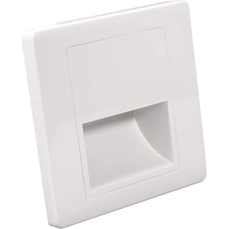 Applique LED Encastrable Murale Éclairage de Marche et Escalier Carrée 1,5W Blanc Chaud 3000K Lampe Murale d’Intérieur 230V Couleur Blanche (1/5)