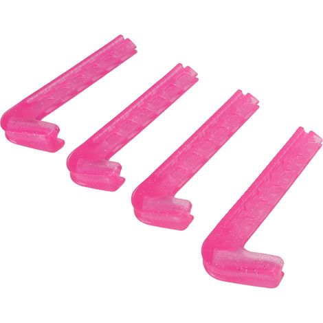 4 Protections de lames antidérapantes réglables en plastique souple pour patins à glace, couleur rouge rose, pour usage domestique (1/5)