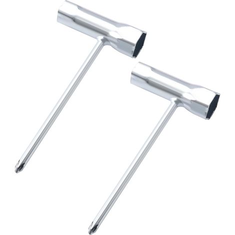 2 Pièces 16x19 mm Combinée à Clé Tronçonneuse Tournevis Phillips, Clé en T Scies à Chaîne, pour Tronçonneuse Bougie D'allumage (1/5)