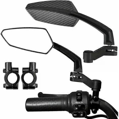360° drehbare Motorrad-Rückspiegel aus Kohlefaser mit 7/8"-Lenkerhalterung für Cruiser, Roller, ATV, Street Bike und Dirt Bike (JXLGV) (1/5)