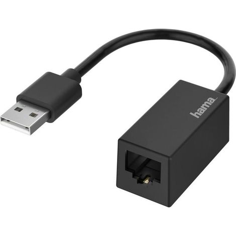 Hama Adattatore USB 2.0 M / 8p8c F (RJ 45), Fast Ethernet LAN 10/100, nero (1/2)
