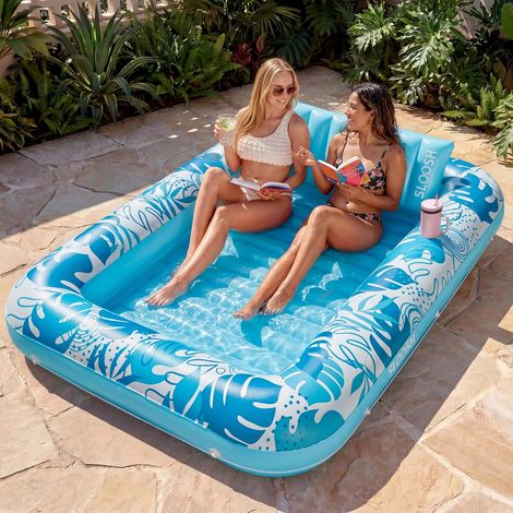 Matelas Gonflable 178 x 116 cm pour Piscine, Bain de Soleil pour Adultes, Flotteur de Piscine, Matelas Gonflable pour Adultes, divertissements d'été, fête Aquatique (Fleur Violette)