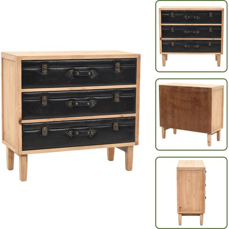Cassettiera per camera da letto - vidaXL Cassettiera in Legno Massello di Abete 80x36x75 cm - Cassettiera per soggiorno
