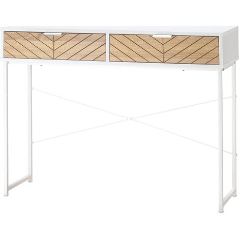 Consolle Moderna per Ingresso e Soggiorno 100x30x75 cm in Metallo Bianco (1/5)