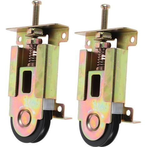 Lot De 2 Roulettes De Porte De Placard : Roulettes Coulissantes De Remplacement À Roulement À Billes, Roulettes Pour Portes À Miroir À Cadre En Bois En Métal. (1/5)