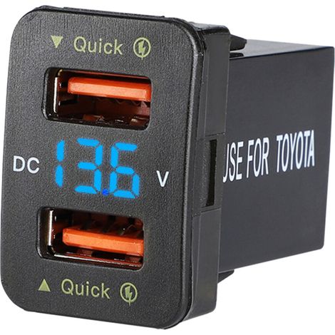 36W QC3.0 Dual-USB Schnelllade-Autoladegerät wasserdicht Blau Spannungs-Handyladegerät (1/5)