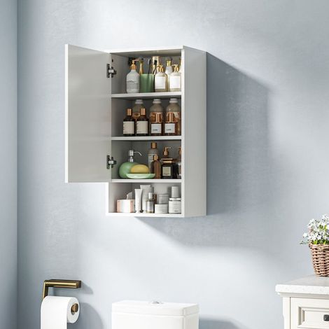 Badezimmer-Schrank - POCKETPOP - Wandmontage - Weiß - 40x27x77 cm