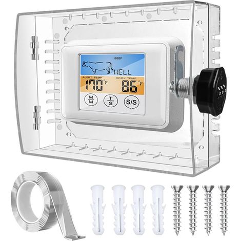 Boîtier de thermostat grand format avec couvercle de protection transparent et système de sécurité à code pour le contrôle de la température et protection anti-effraction (1/5)