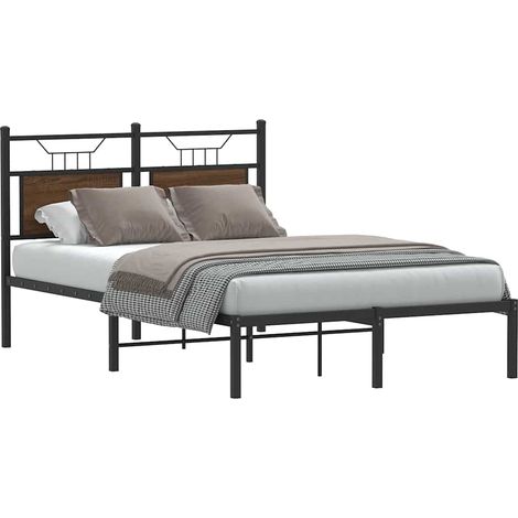 Estructura de cama sin colchón madera marrón roble 120x200 cm vidaXL (1/5)