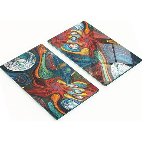 Tableros de vidrio resistentes a los ara帽azos con forma abstracta, 2x30x52 cm.