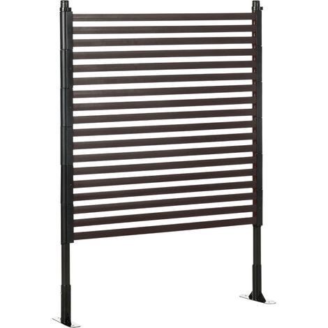 Panneau clotûre de jardin brise vue en métal extérieur avec pieds ou piquets à planter, modulaire, 93L x 22l x 124H cm